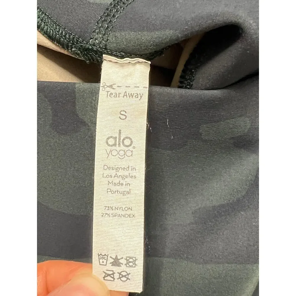 Alo Yoga Small Vapor Leggings Black Camo High Waist Full Length